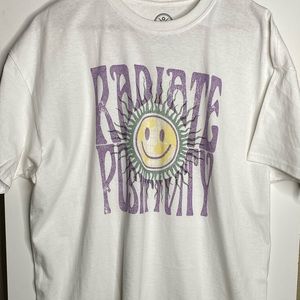 Mens White Radiate Positivity Sx XL T Shirt